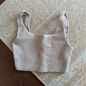 Babaton Ribbed Cream Tank Top